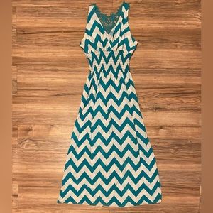 Teal chevron dress